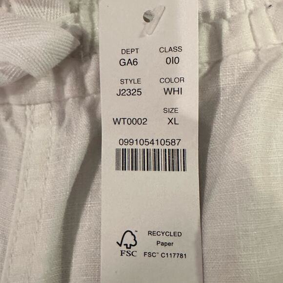 J Crew Shorts White Linen Blend Size  XL Seaside NWT Pull On J2325 - Picture 10 of 15